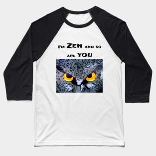 Funny Angry  Owl Cartoon Style Baseball T-Shirt